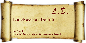 Laczkovics Dezső névjegykártya