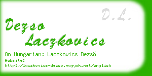 dezso laczkovics business card